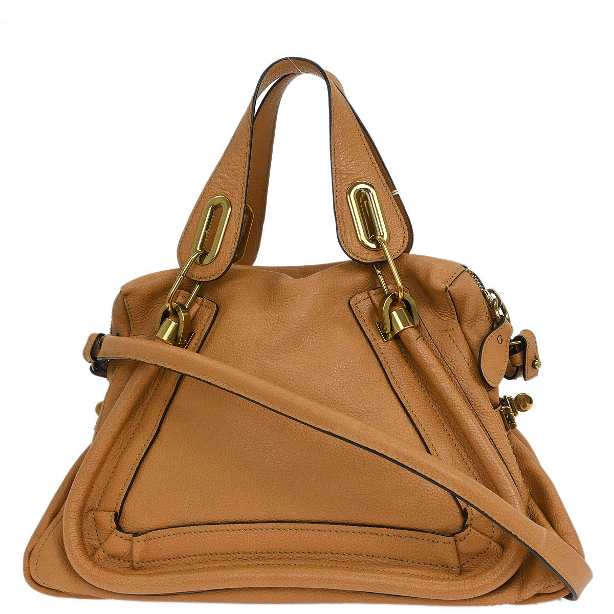Chloe Brown Leather Paraty 2way Shoulder Handbag