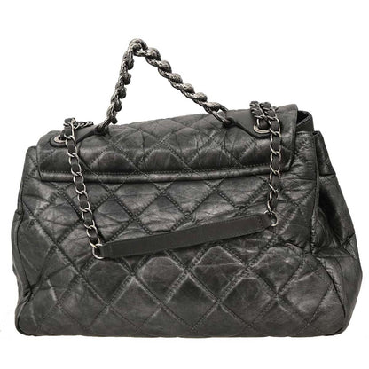 Chanel 2011 Gray Calfskin Pondichery Flap 2way Shoulder Handbag