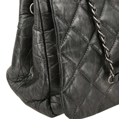 Chanel 2011 Gray Calfskin Pondichery Flap 2way Shoulder Handbag