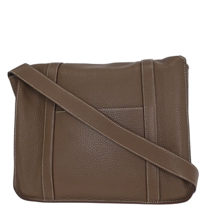 Hermes 2013 Etoupe Taurillon Clemence Steve Caporal 35 Shoulder Bag
