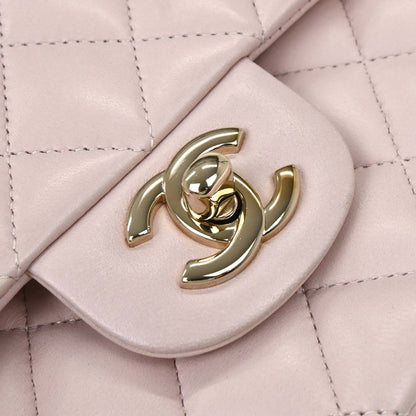Chanel 2012-2013 Light Pink Lambskin Medium Classic Double Flap Shoulder Bag