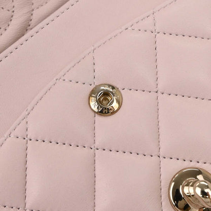 Chanel 2012-2013 Light Pink Lambskin Medium Classic Double Flap Shoulder Bag