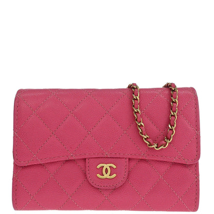 Chanel 2018-2019 Pink Caviar WOC Wallet On Chain Shoulder Bag