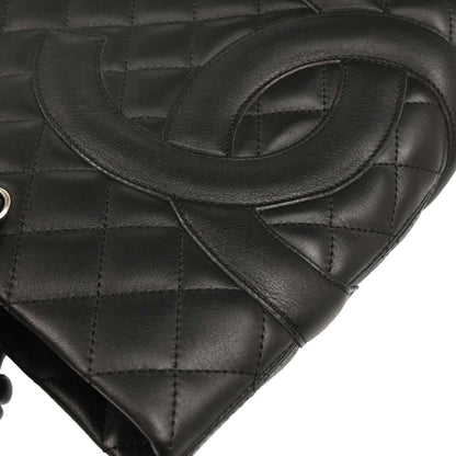 Chanel Black Calfskin Cambon Ligne Tote Handbag
