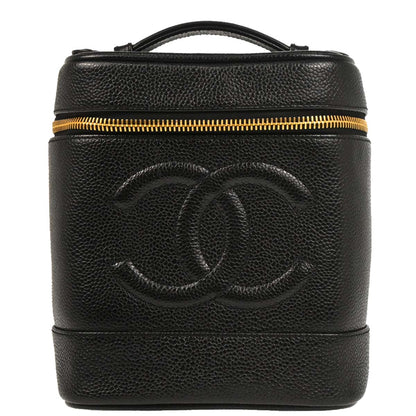 Chanel Black Caviar Timeless Vanity Handbag