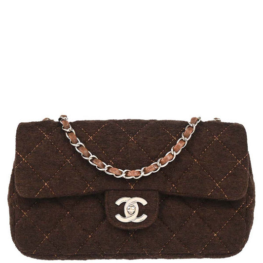 Chanel Brown Wool Shoulder Bag