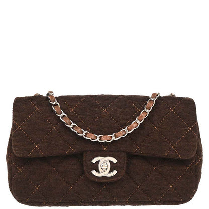 Chanel Brown Wool Shoulder Bag