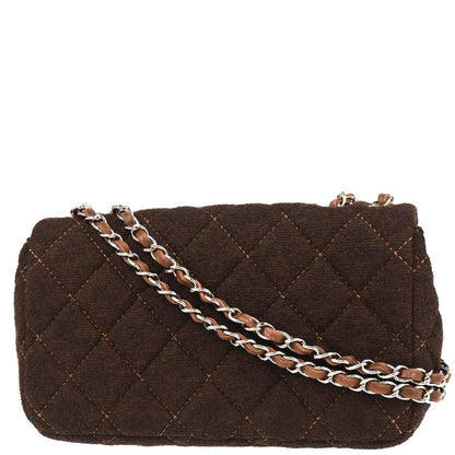Chanel Brown Wool Shoulder Bag