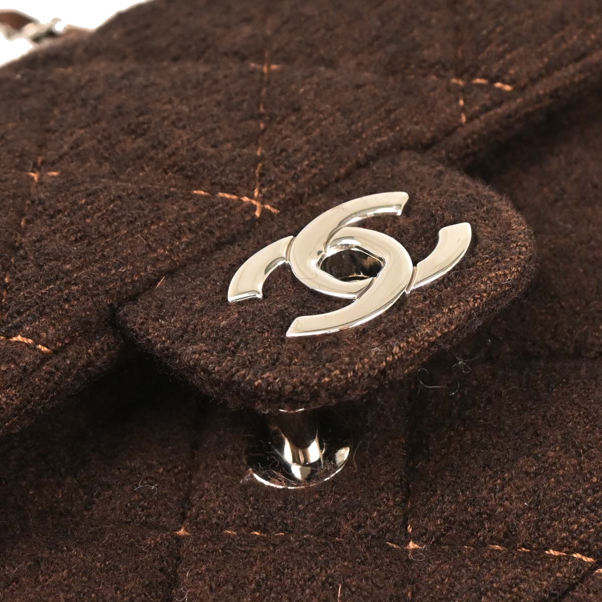Chanel Brown Wool Shoulder Bag