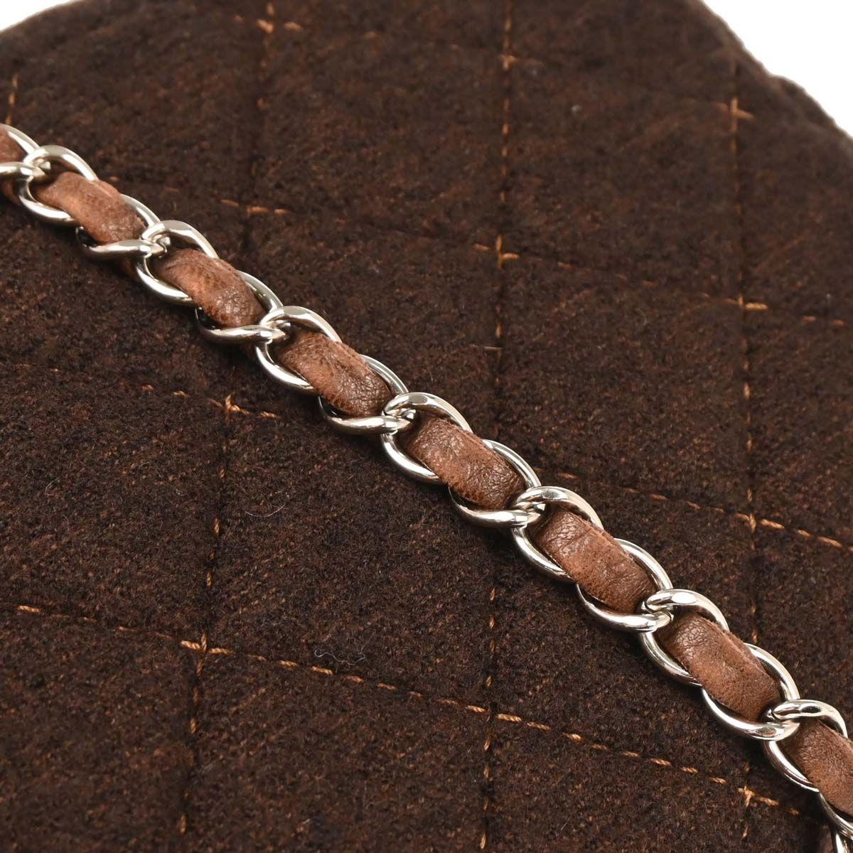 Chanel Brown Wool Shoulder Bag
