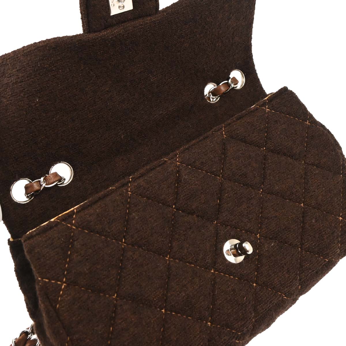 Chanel Brown Wool Shoulder Bag