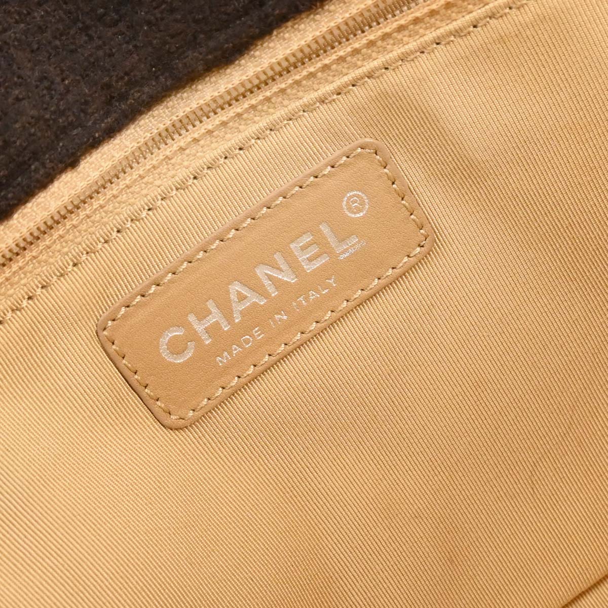 Chanel Brown Wool Shoulder Bag
