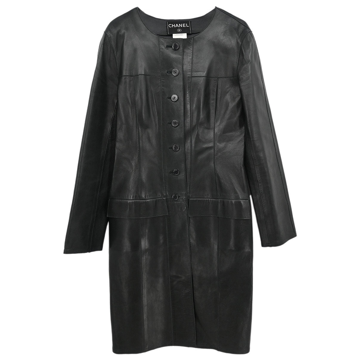 Chanel Single Breasted Collarless Jacket Black #40