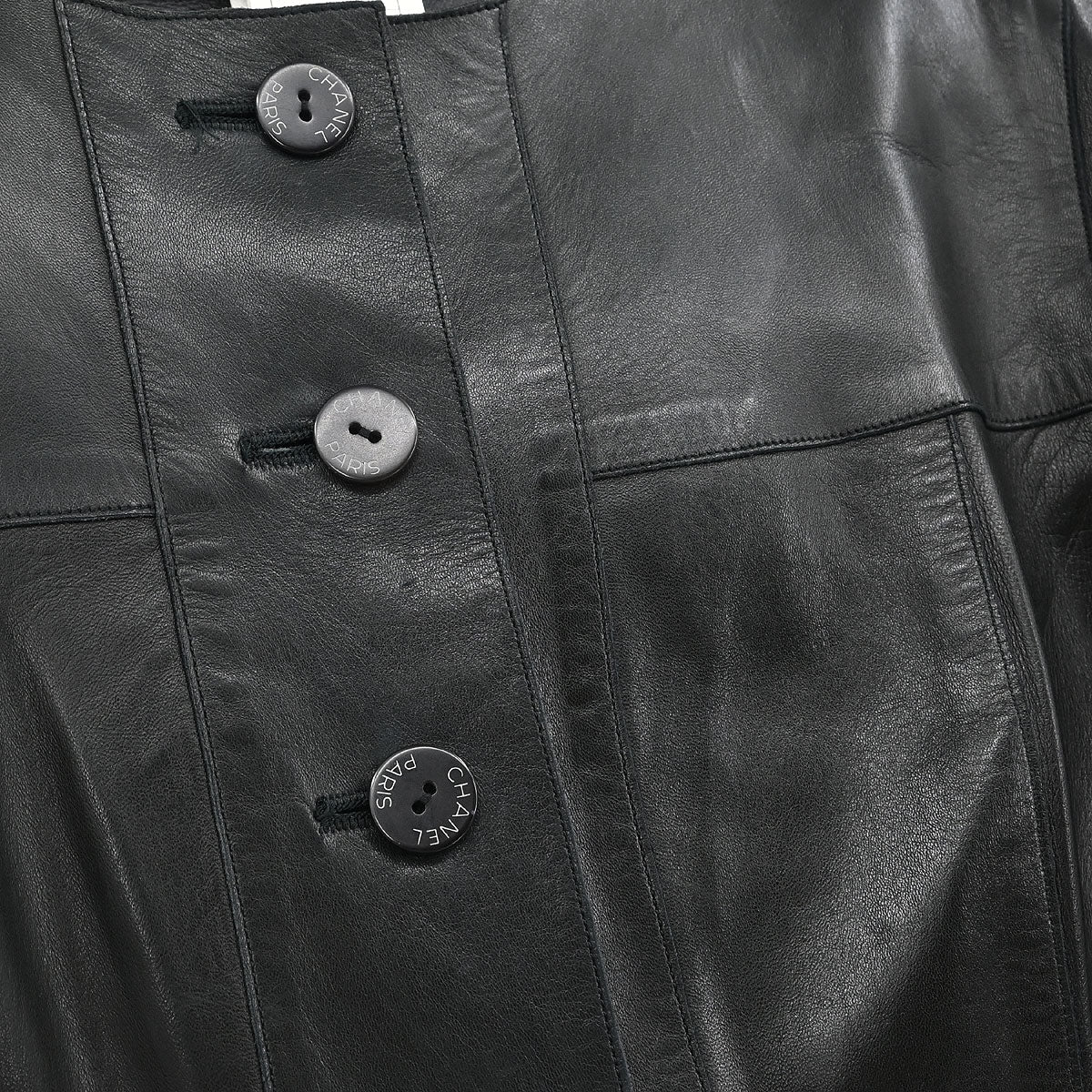 Chanel Single Breasted Collarless Jacket Black #40