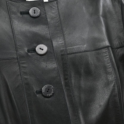 Chanel Single Breasted Collarless Jacket Black #40