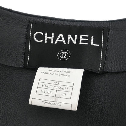 Chanel Single Breasted Collarless Jacket Black #40
