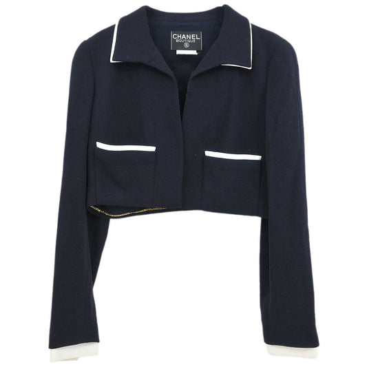 Chanel Single Breasted Jacket Black #42