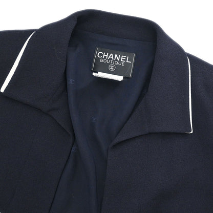 Chanel Single Breasted Jacket Black #42