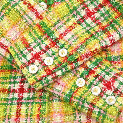 Chanel Setup Suit Jacket Skirt Green #38