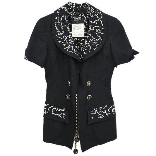 Chanel Single Breasted Jacket Black #38