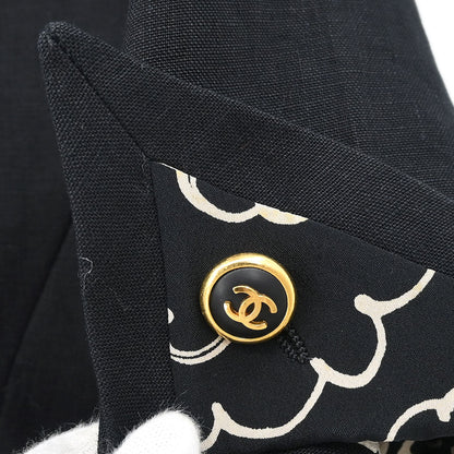 Chanel Single Breasted Jacket Black #38
