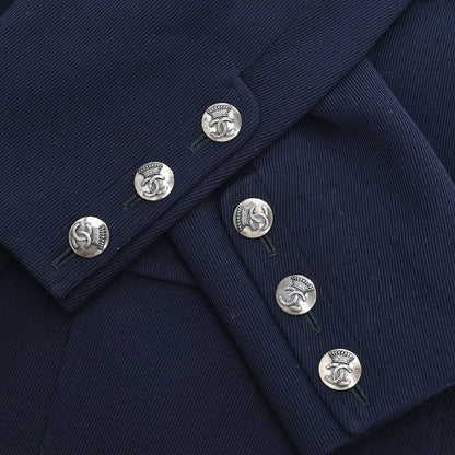Chanel Double Breasted Jacket Navy #42