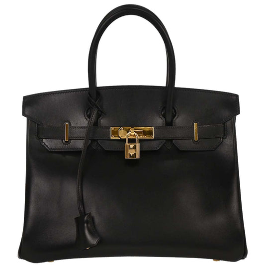 Hermes Black Box Calf Birkin 30 Handbag