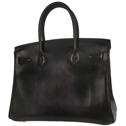Hermes Black Box Calf Birkin 30 Handbag