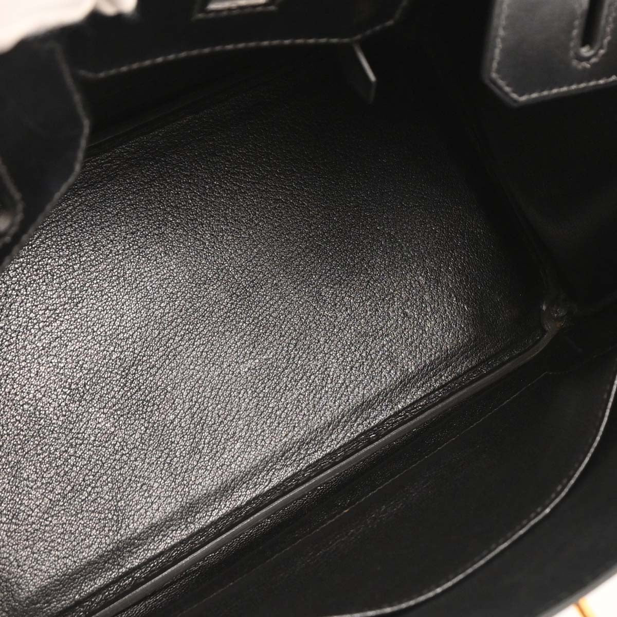 Hermes Black Box Calf Birkin 30 Handbag