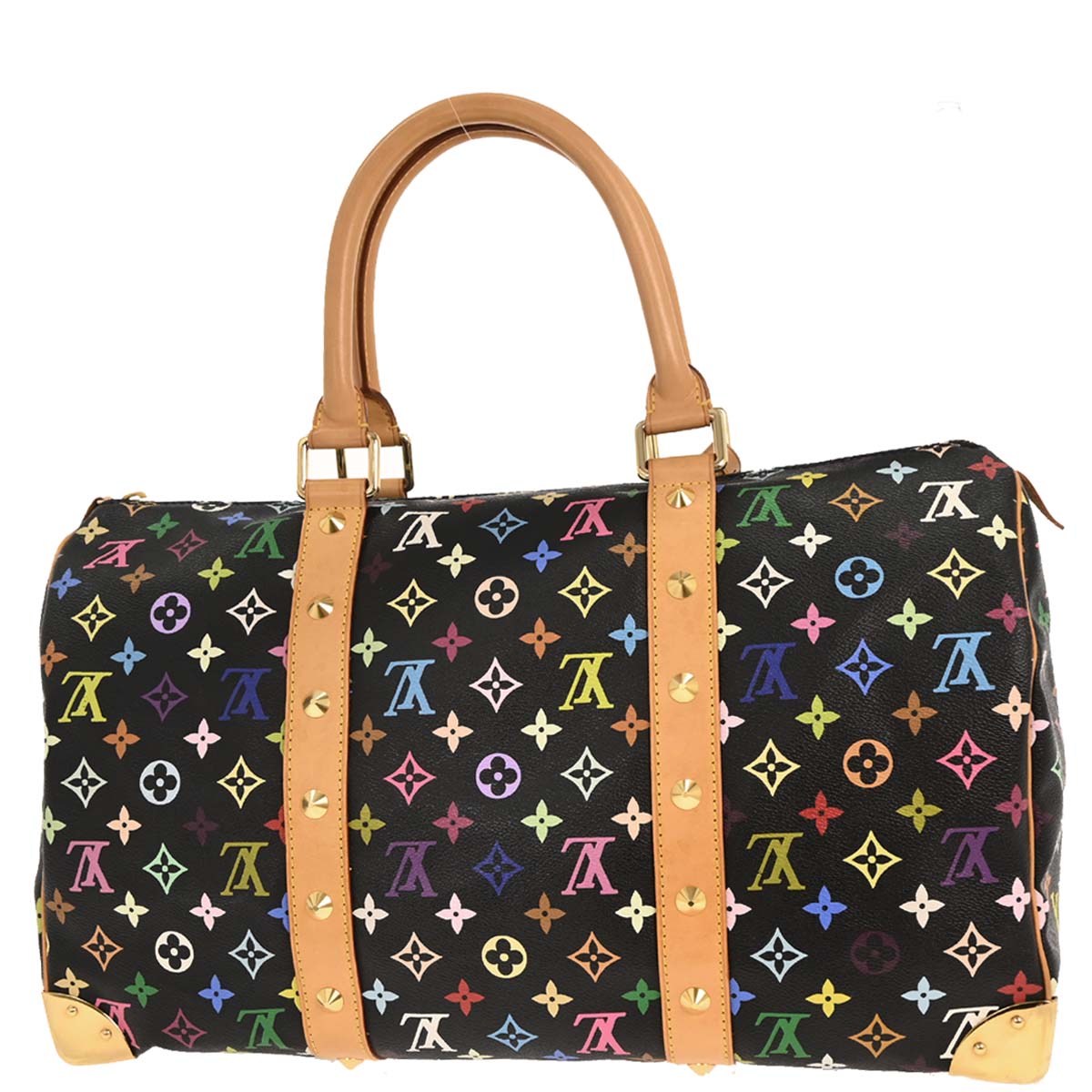 Louis Vuitton Black Monogram Multicolor Keepall 45 Handbag M92640