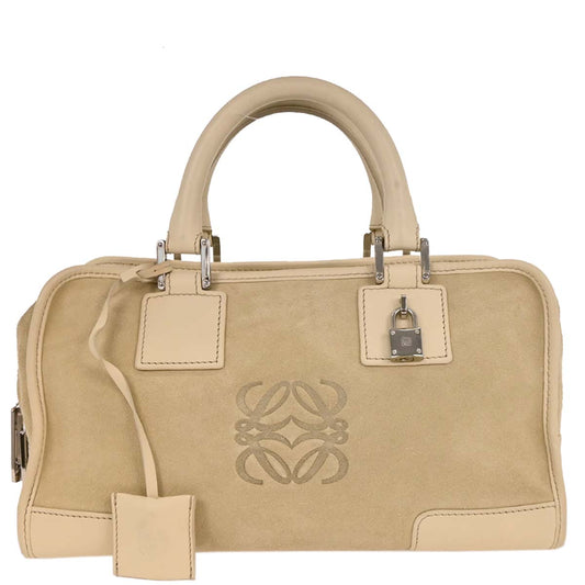 Loewe Beige Suede Amazona 28 Handbag