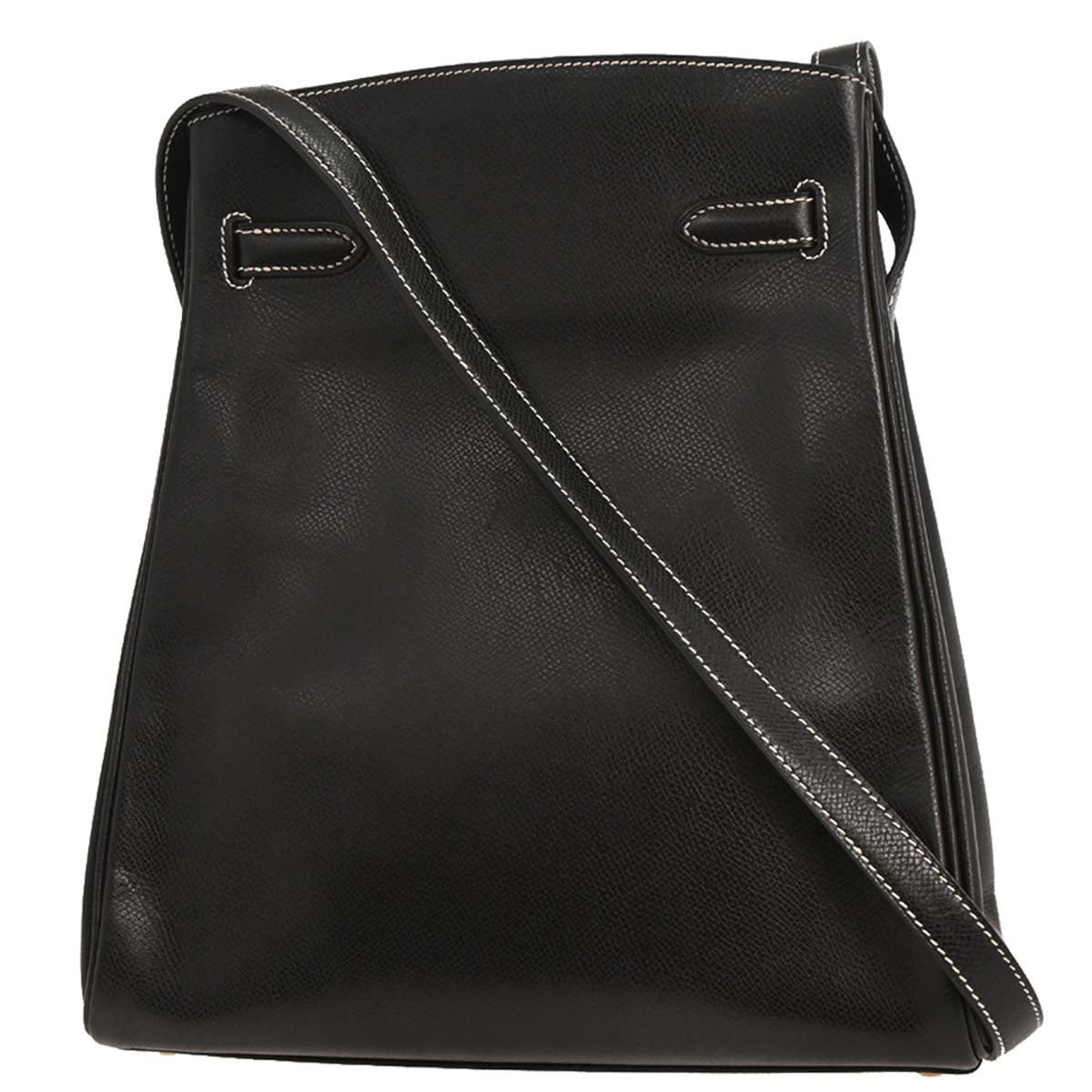 Hermes Black Courchevel Kelly Sport PM Shoulder Bag