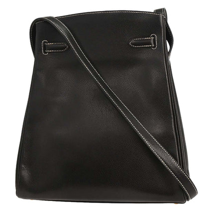 Hermes Black Courchevel Kelly Sport PM Shoulder Bag