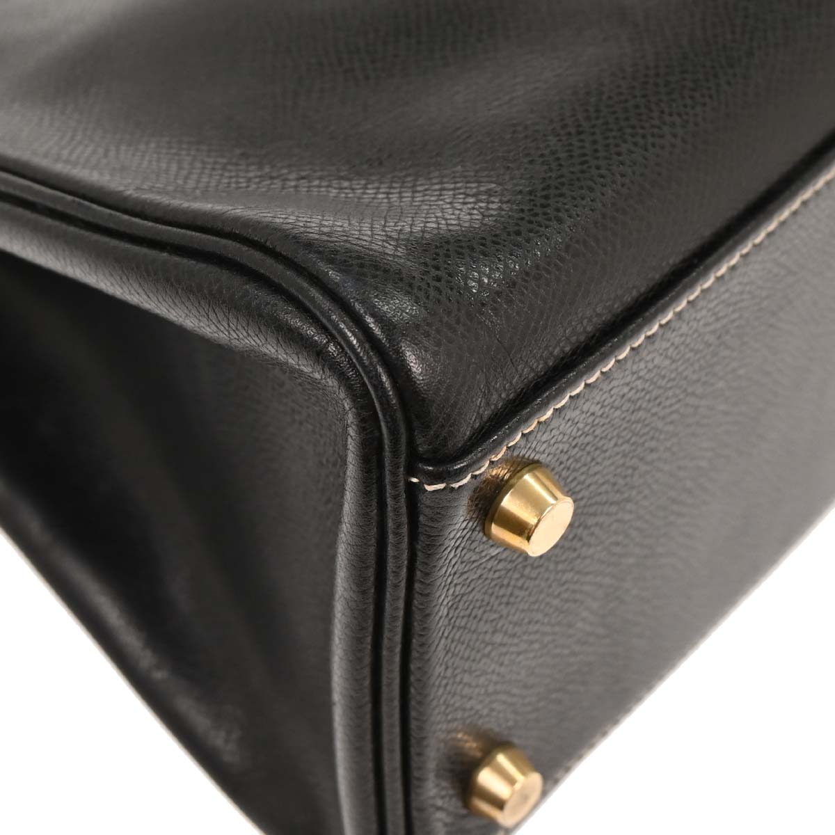Hermes Black Courchevel Kelly Sport PM Shoulder Bag