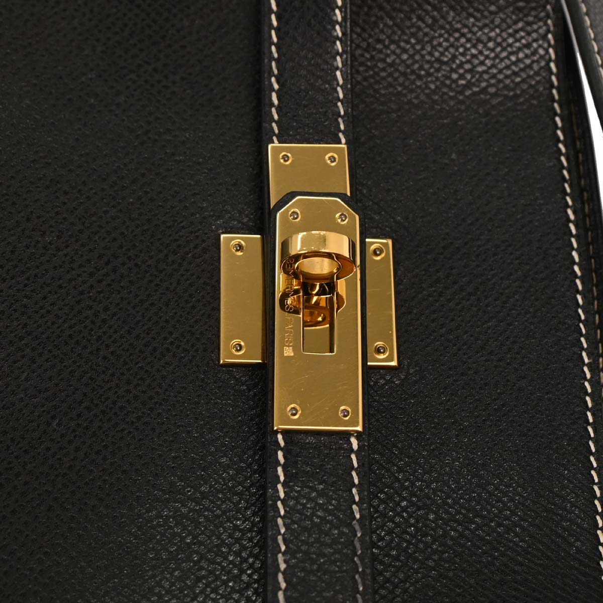Hermes Black Courchevel Kelly Sport PM Shoulder Bag