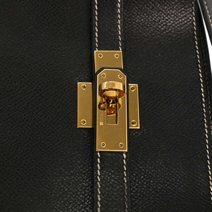 Hermes Black Courchevel Kelly Sport PM Shoulder Bag
