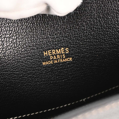 Hermes Black Courchevel Kelly Sport PM Shoulder Bag