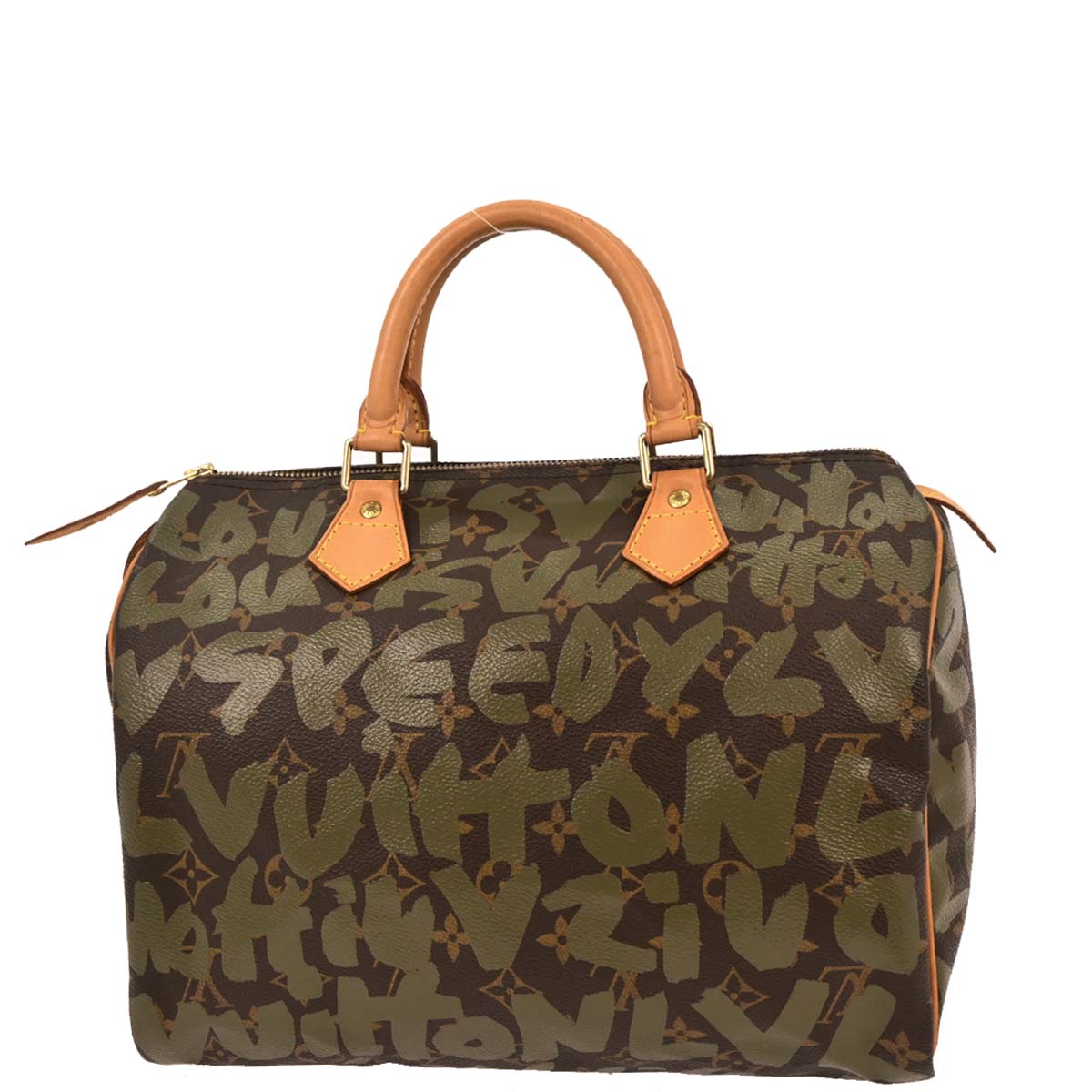 Louis Vuitton Khaki Monogram Graffiti Speedy 30 Handbag M92194
