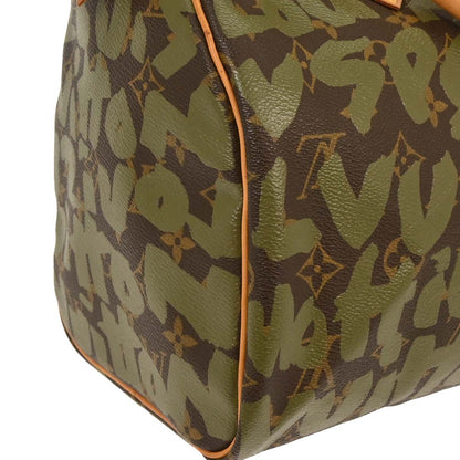 Louis Vuitton Khaki Monogram Graffiti Speedy 30 Handbag M92194
