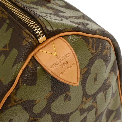 Louis Vuitton Khaki Monogram Graffiti Speedy 30 Handbag M92194