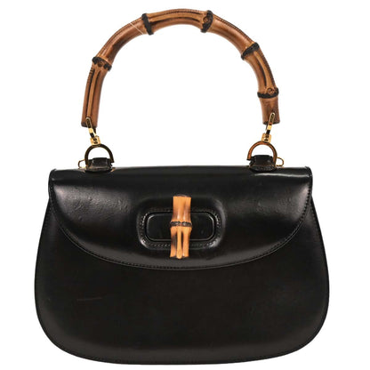 Gucci Black Bamboo Handbag