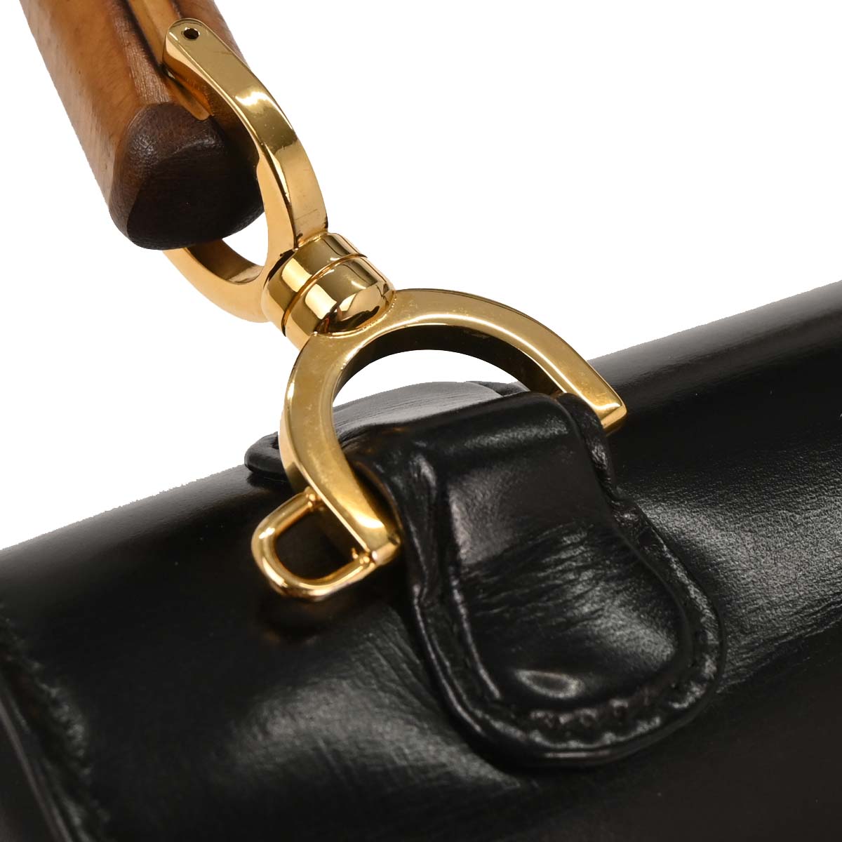 Gucci Black Bamboo Handbag