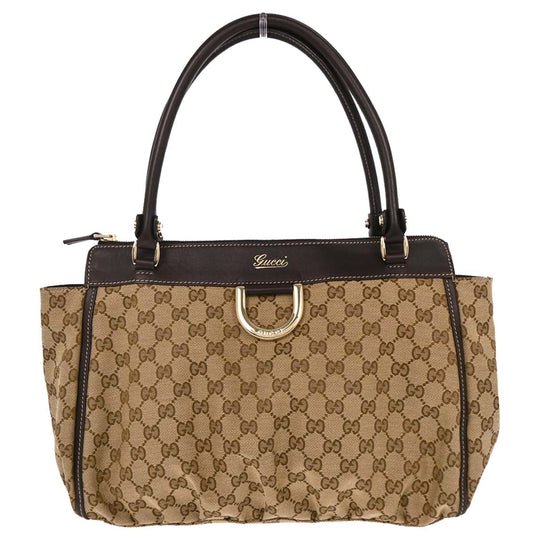 Gucci Beige Canvas GG Tote Handbag
