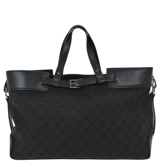 Gucci Black Canvas GG Tote Handbag
