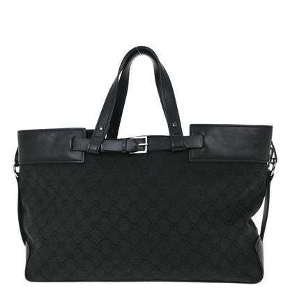 Gucci Black Canvas GG Tote Handbag