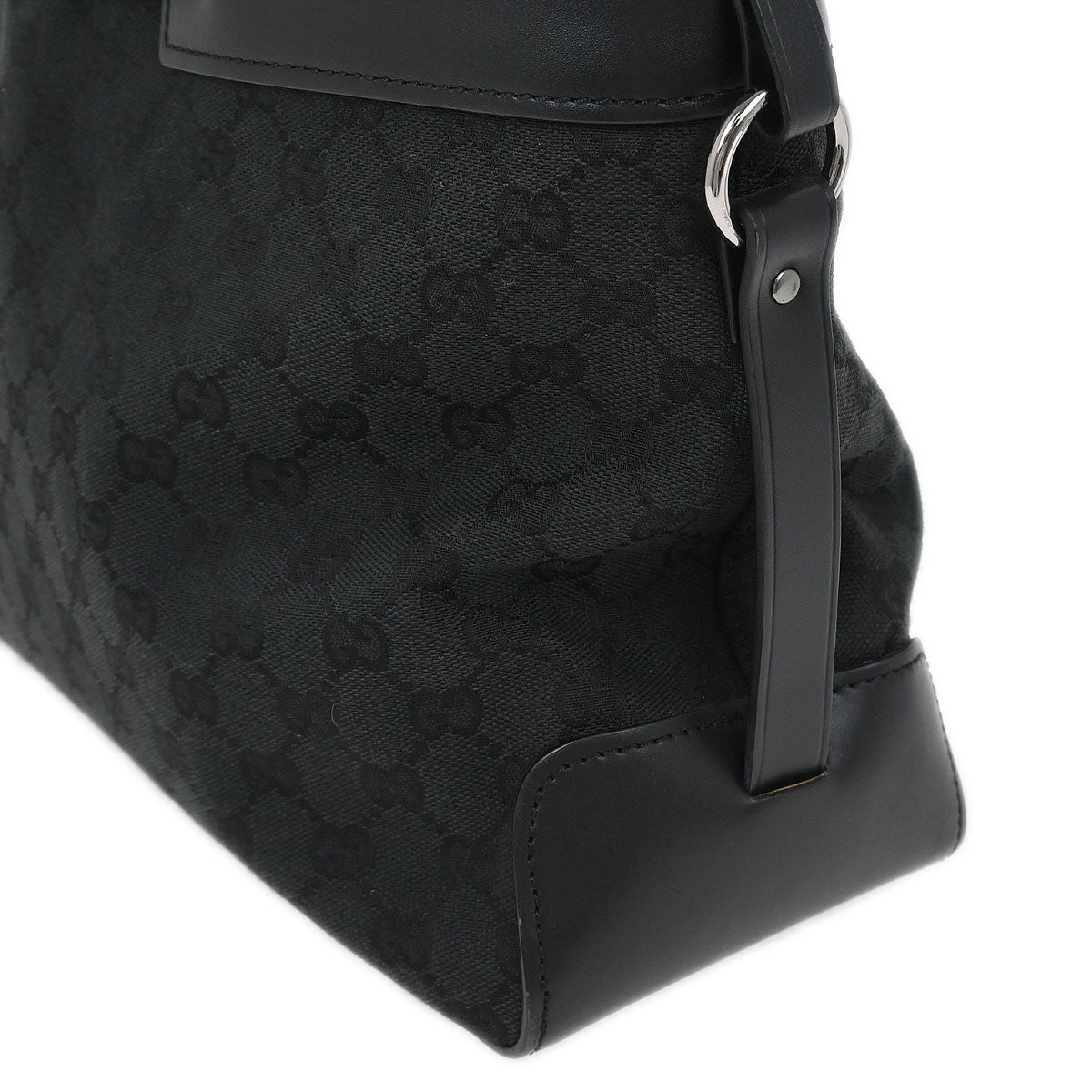 Gucci Black Canvas GG Tote Handbag