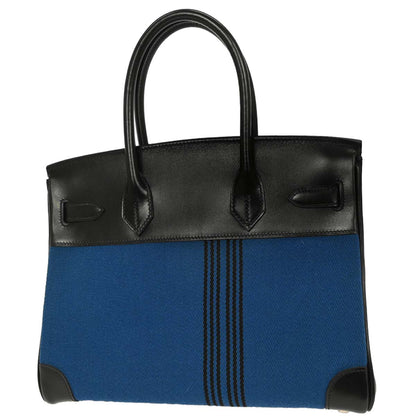 Hermes Blue Black Potamus Chevre Birkin 30 Handbag