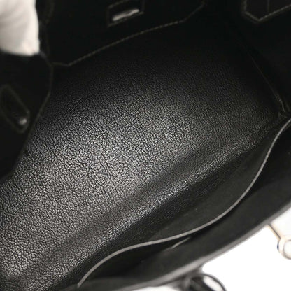 Hermes Blue Black Potamus Chevre Birkin 30 Handbag