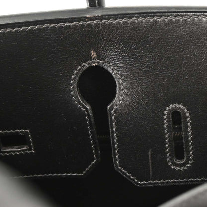 Hermes Blue Black Potamus Chevre Birkin 30 Handbag