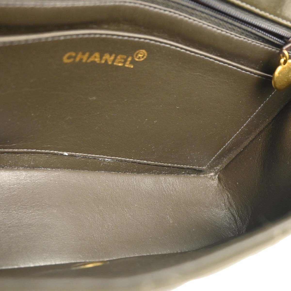 Chanel Dark Green Lambskin Medium Diana Shoulder Bag
